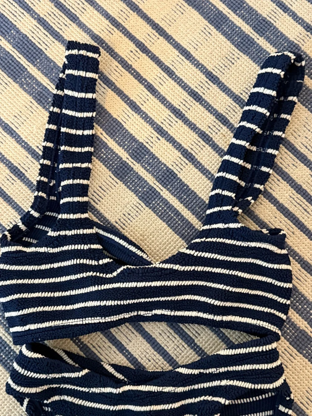 Hunza G Bonnie bikini in blue stripe